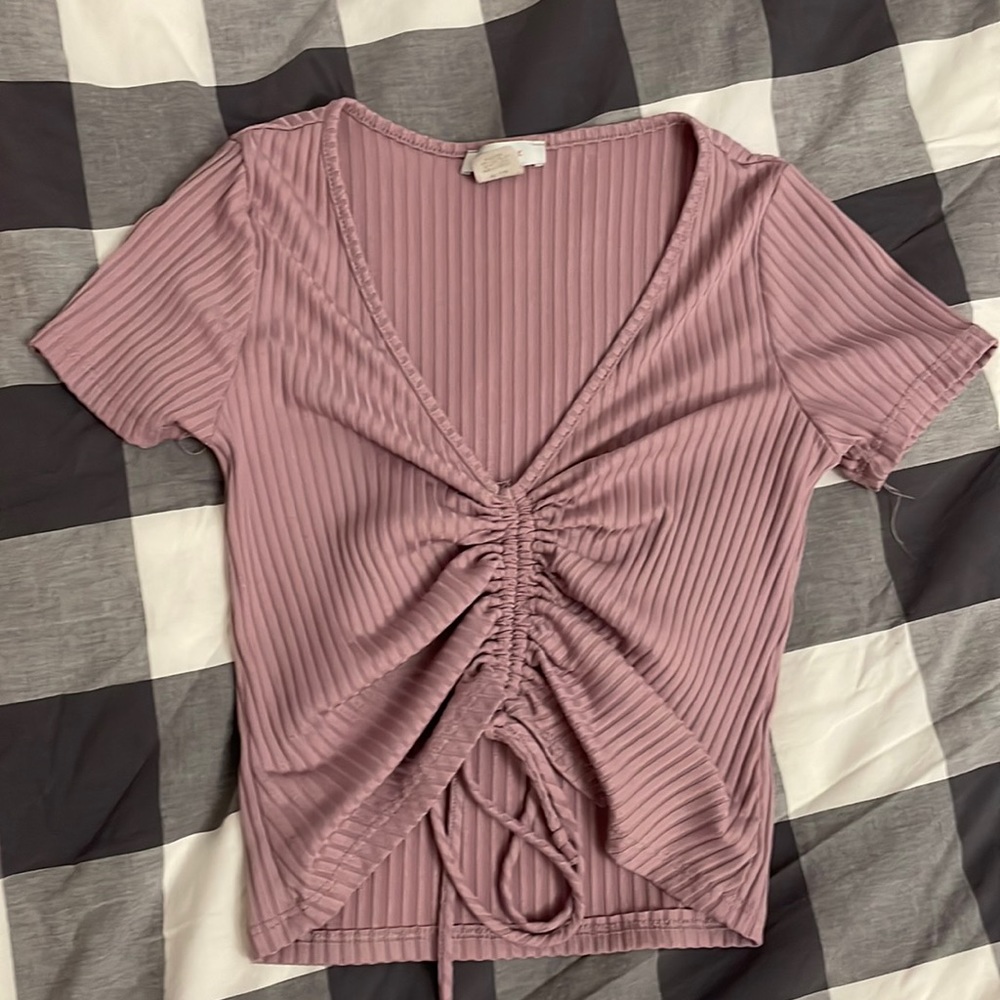 purple crop top